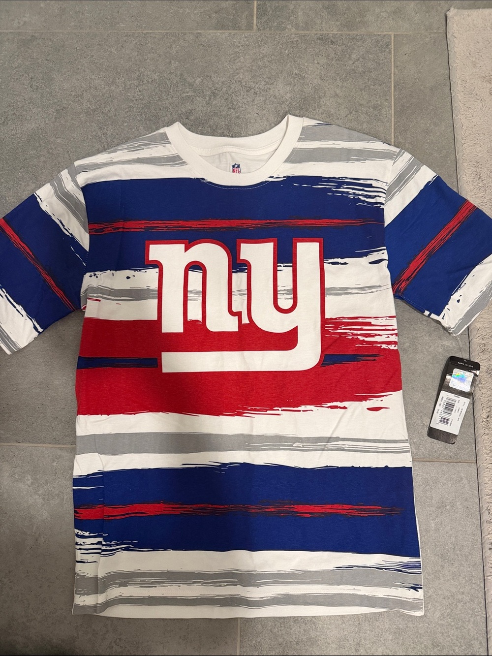 NFL Kids Stripede NY Logo Tee - Red, Blue & White